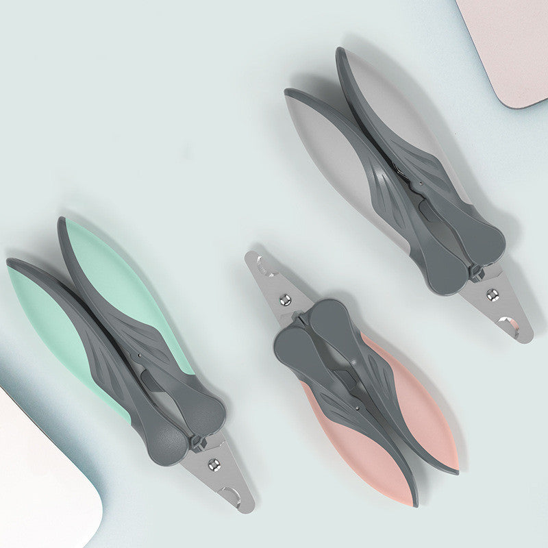Furly pet nail clippers in green, grey and pink