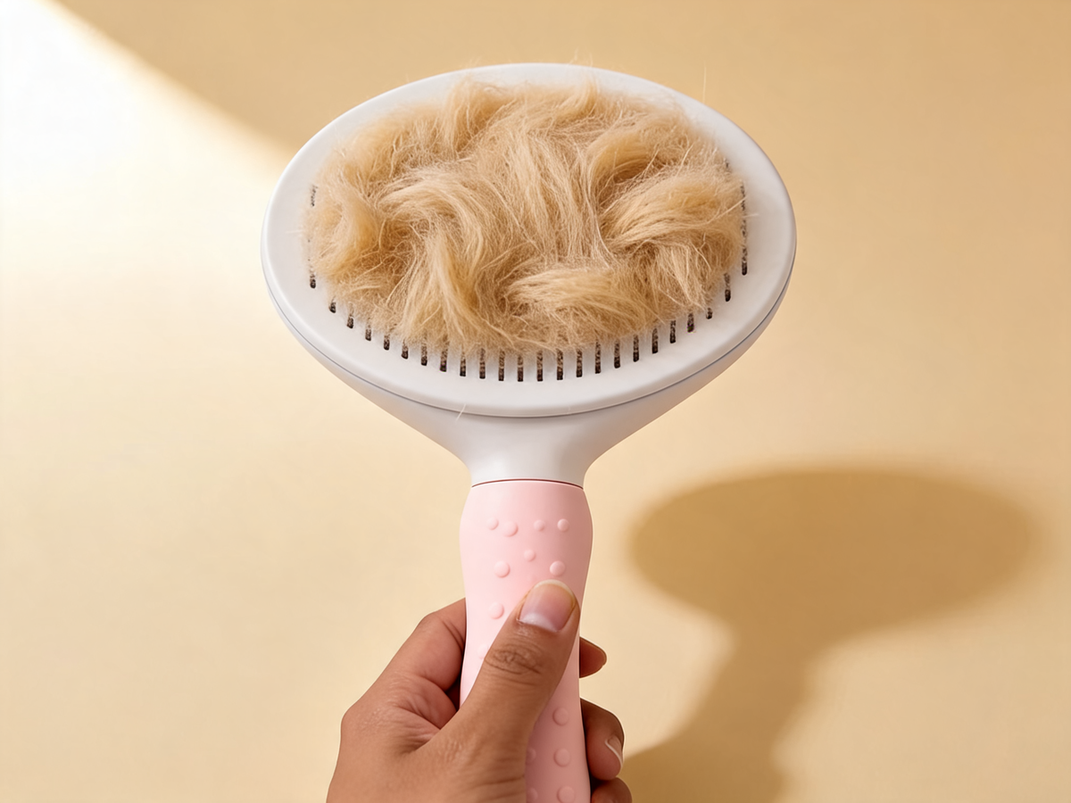 Self-Cleaning Pet Slicker Brush | One-Click Fur Eject for Dogs & Cats