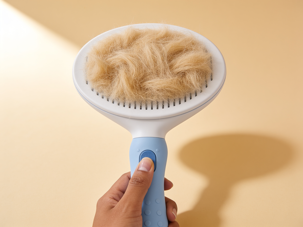 Self-Cleaning Pet Slicker Brush | One-Click Fur Eject for Dogs & Cats